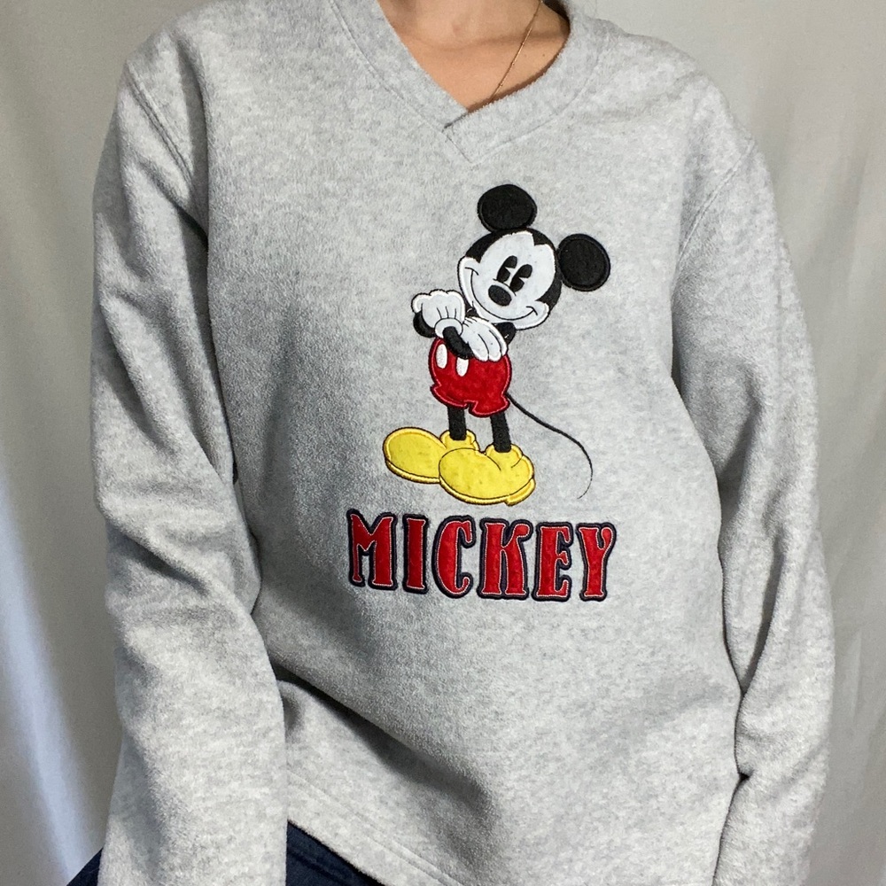 Mickey Mouse Vneck Fleece Pullover size large